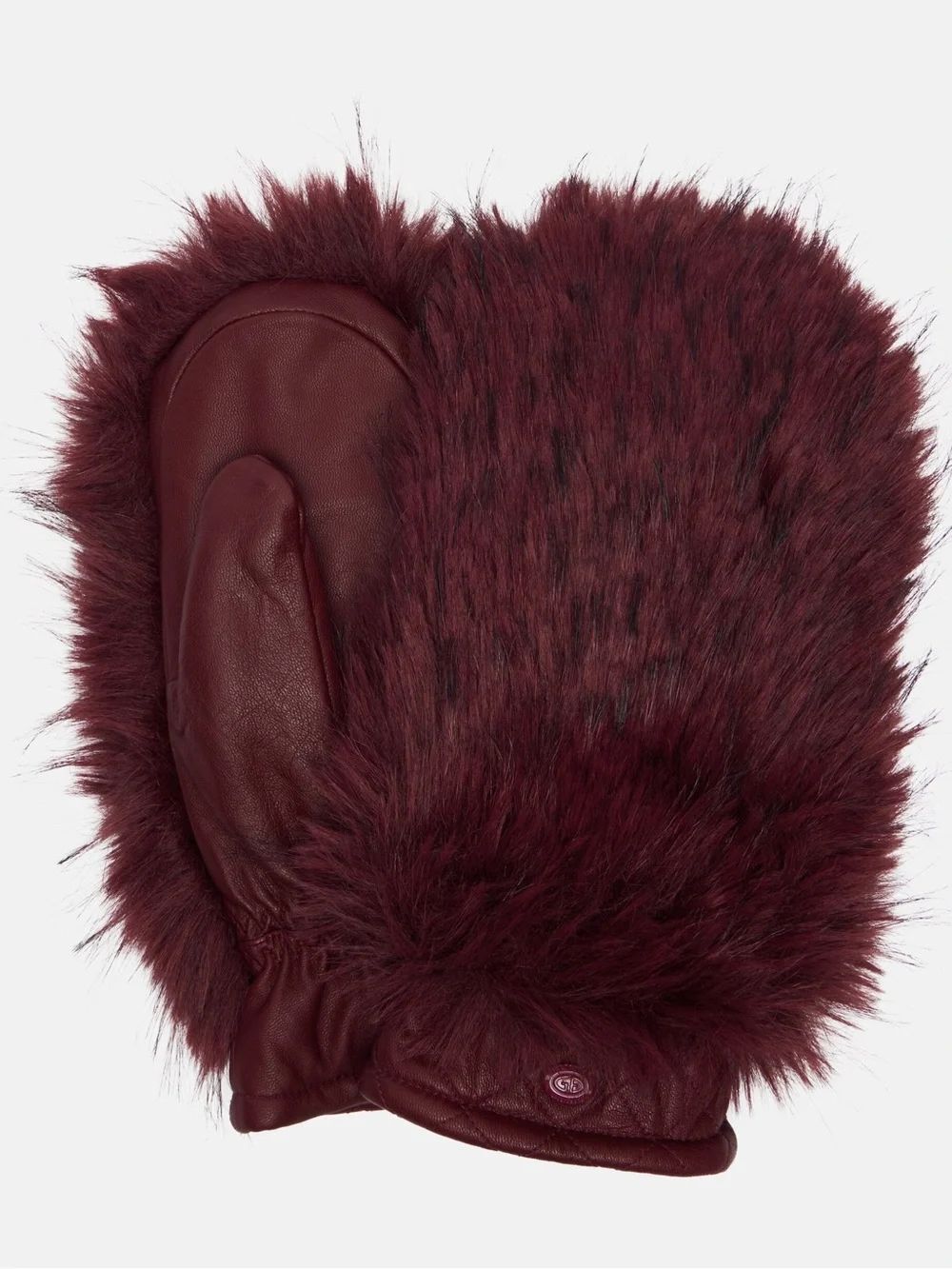 Goldbergh Hill Faux Fur Ski Mittens Burgendy Maroon Like New
